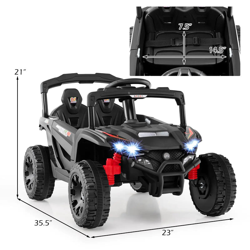 12V Kids Ride On Car UTV Electric Vehicle with LED Lights Music and Horn by DirectDeals