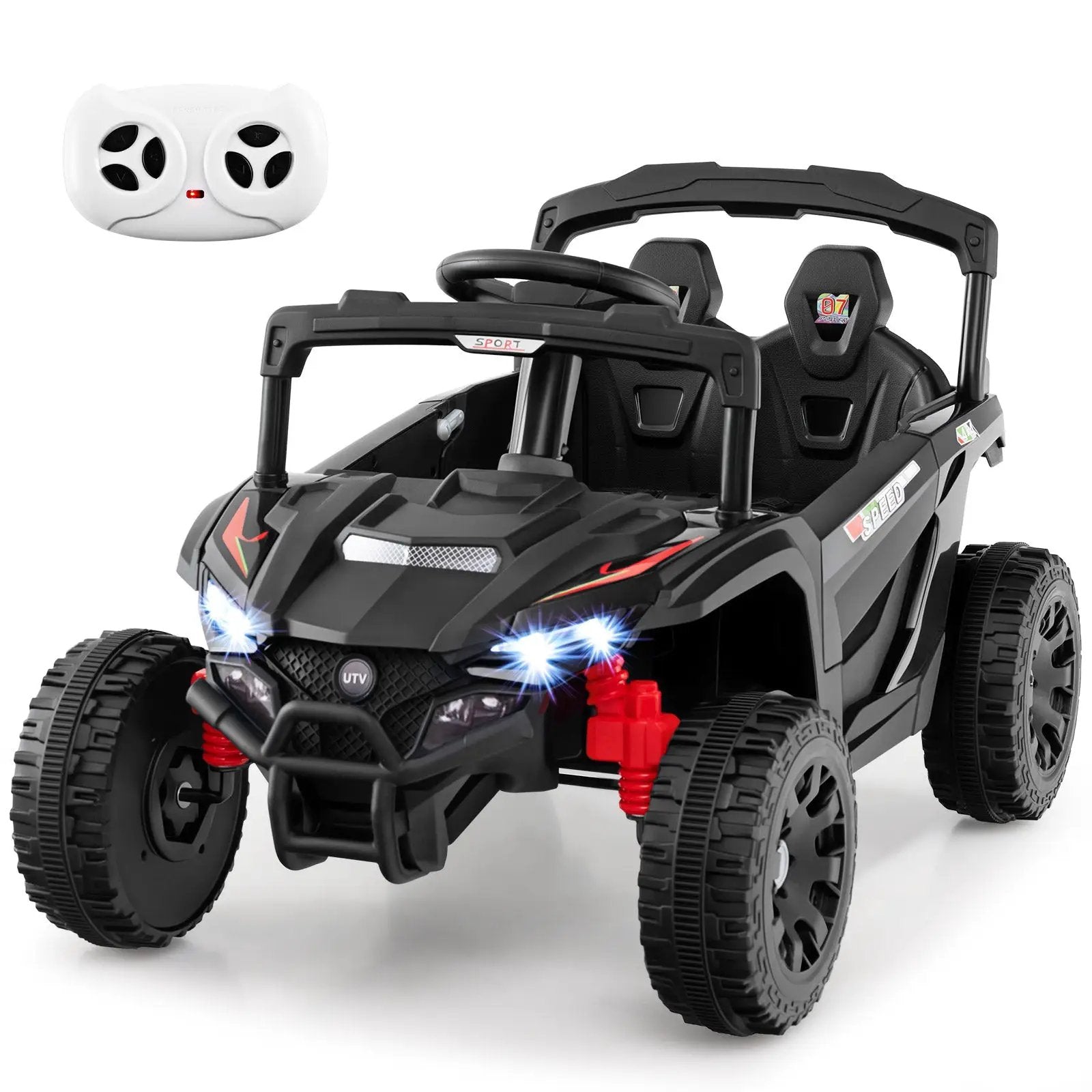 12V Kids Ride On Car UTV Electric Vehicle with LED Lights Music and Horn by DirectDeals