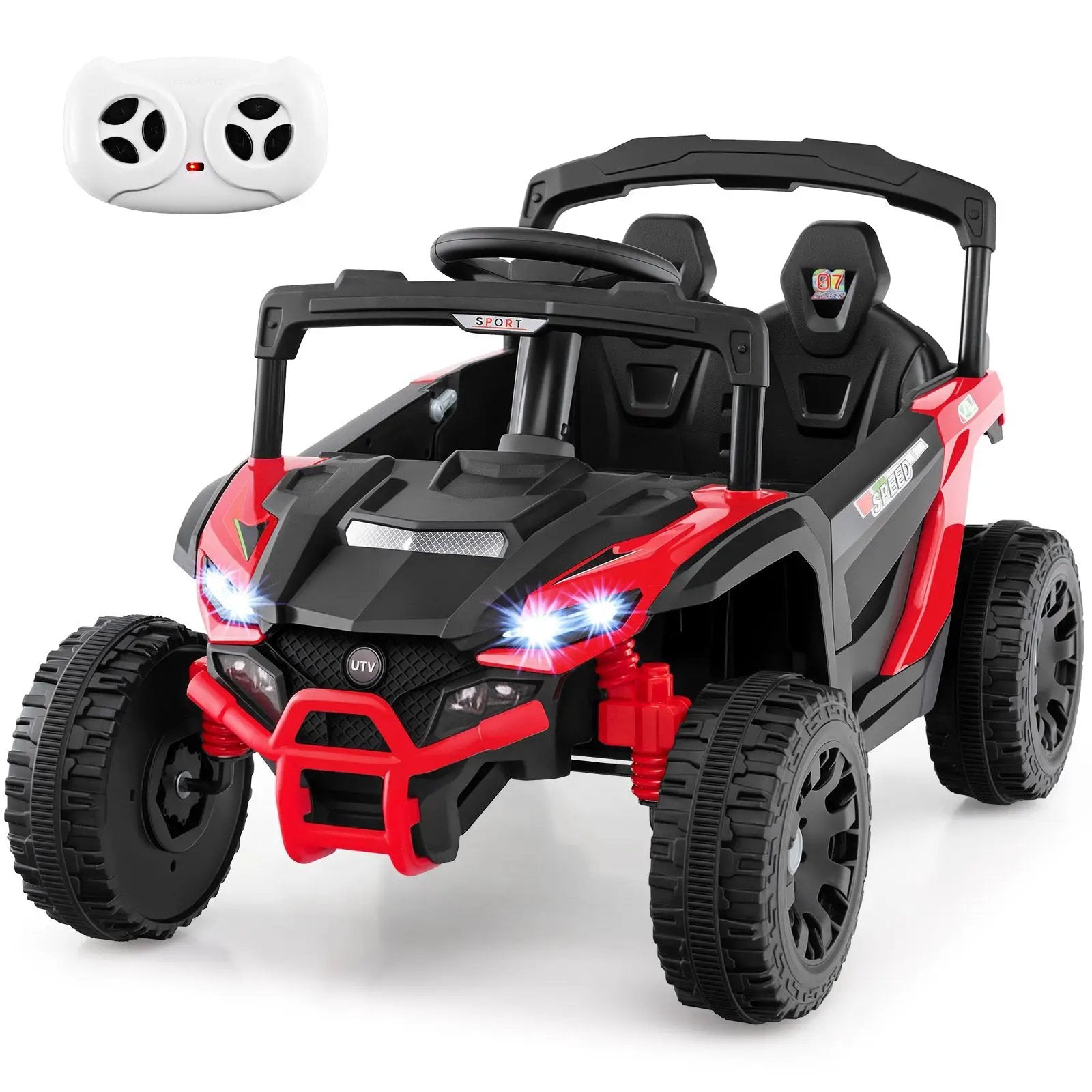 12V Kids Ride On Car UTV Electric Vehicle with LED Lights Music and Horn by DirectDeals