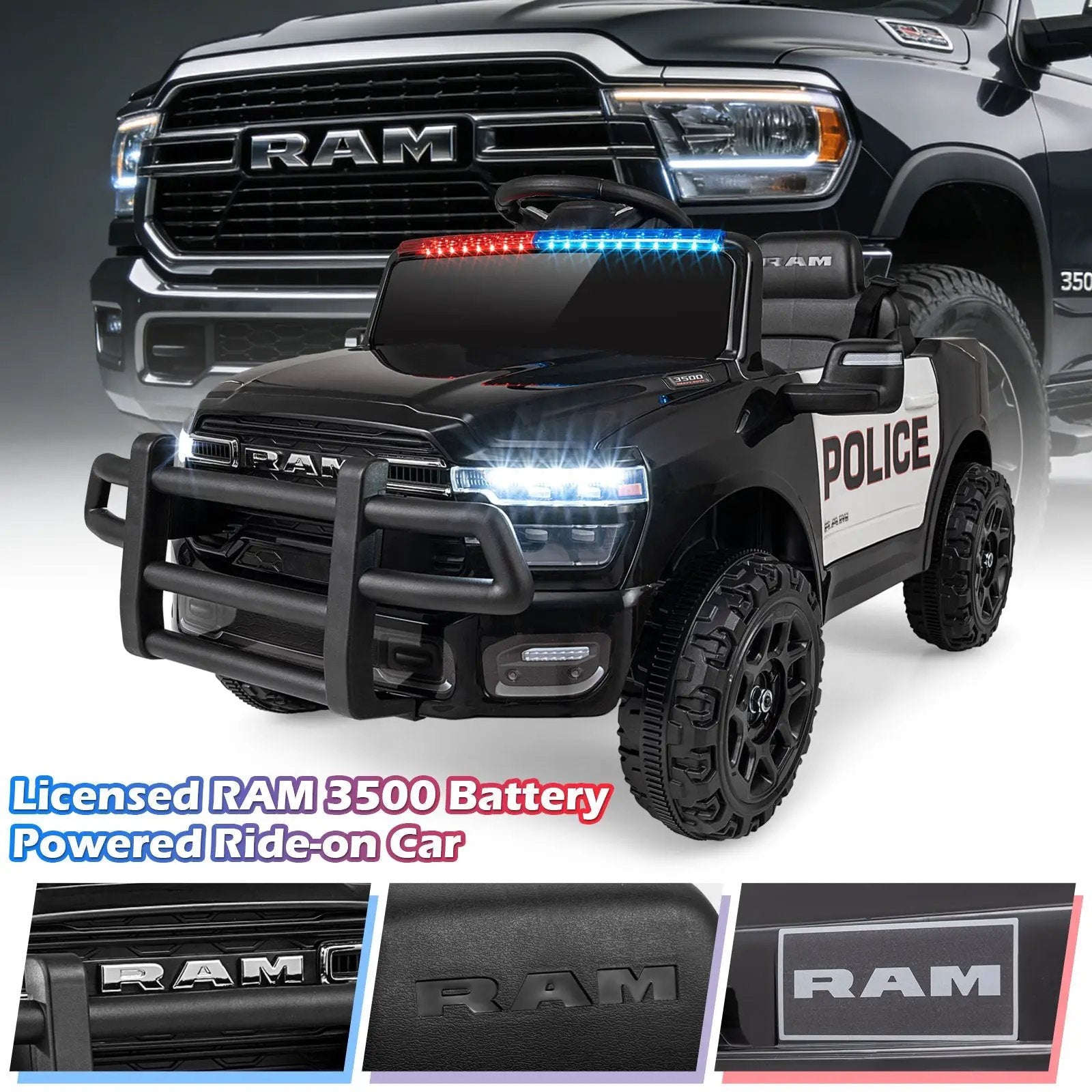 12V Kids Ride On Car Licensed RAM 3500 Electric Vehicle with Remote Control by DirectDeals