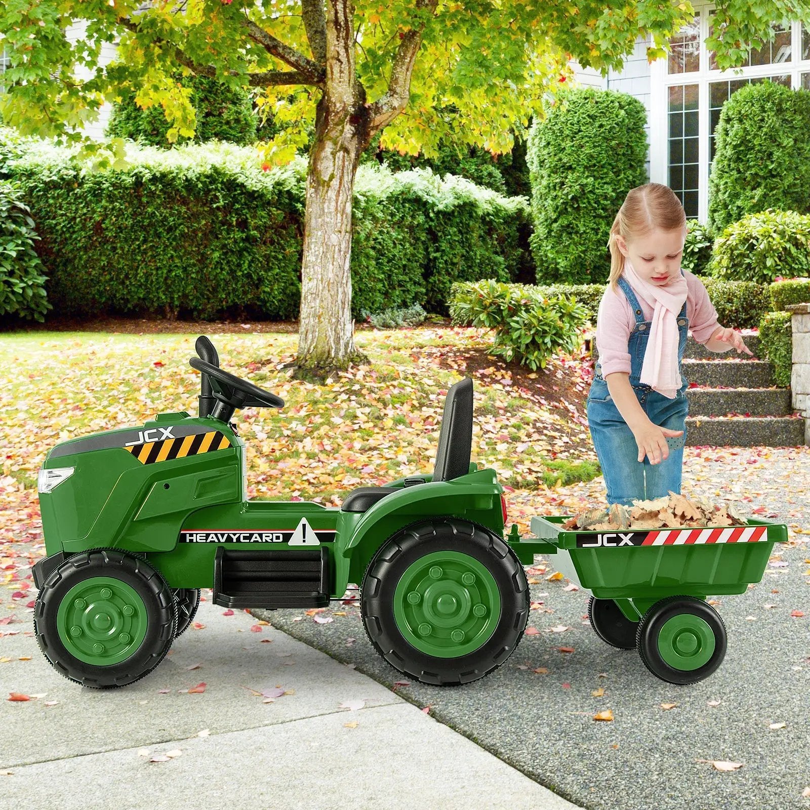 12V Kids Ride On Tractor with Trailer and Remote Control by DirectDeals