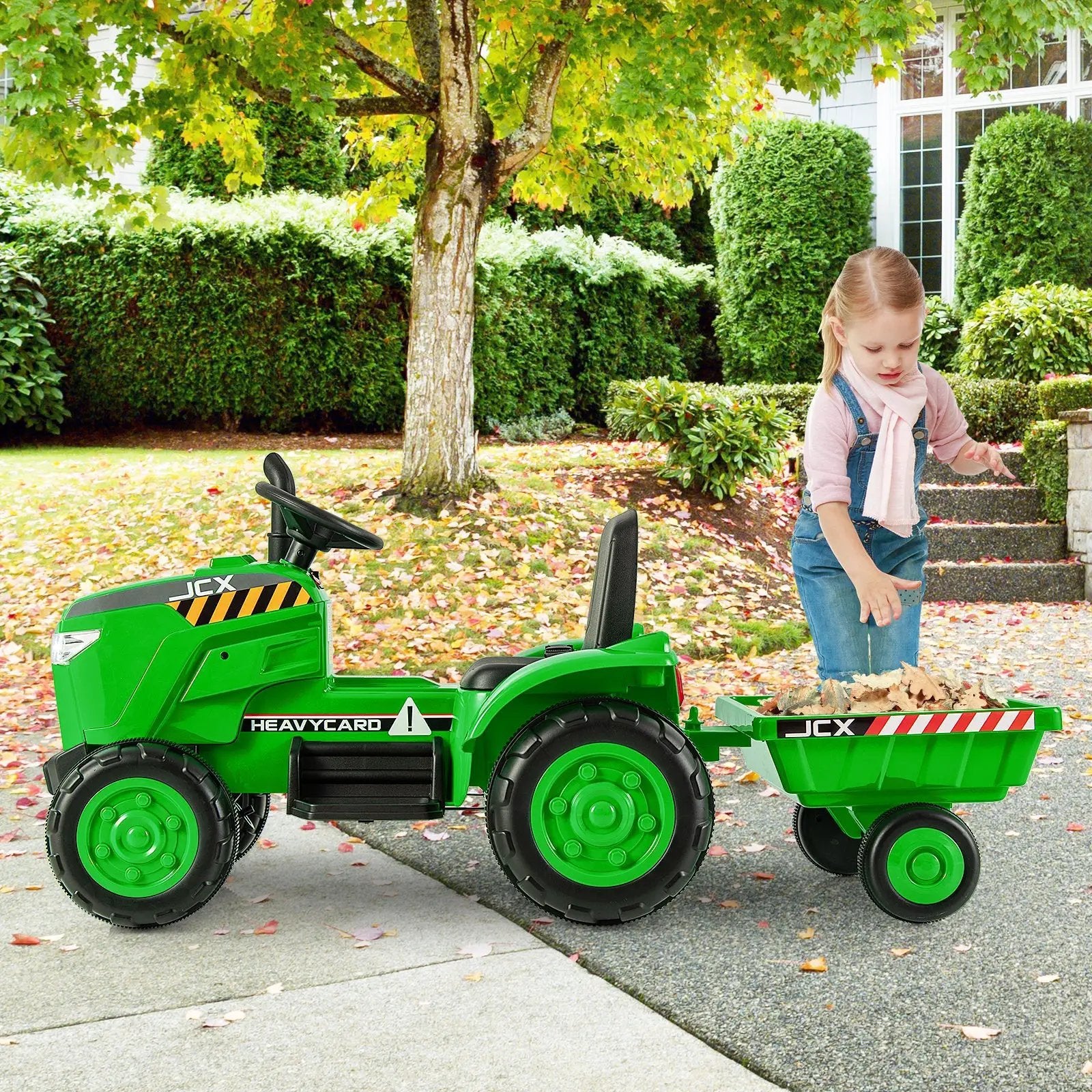 12V Kids Ride On Tractor with Trailer and Remote Control by DirectDeals