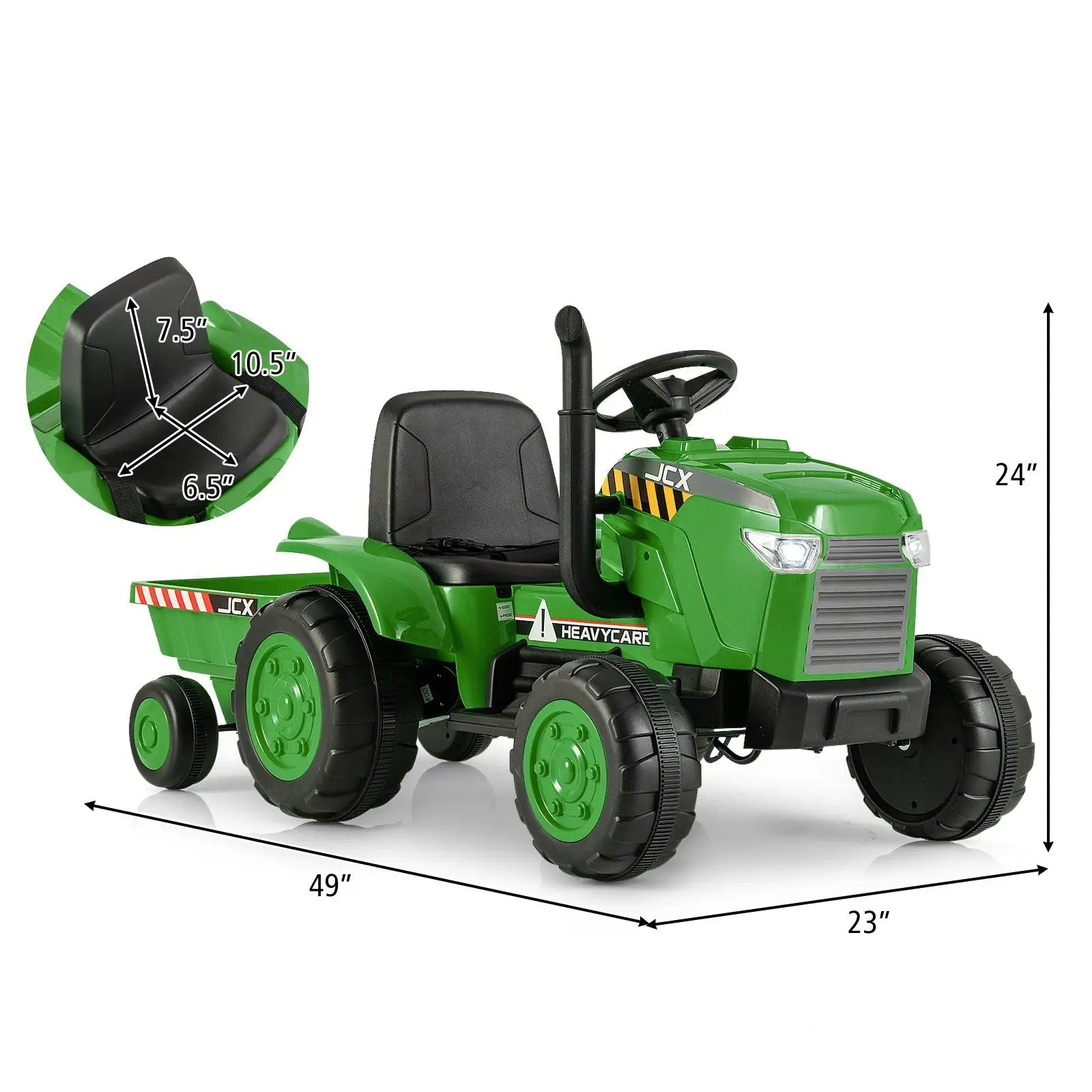 12V Kids Ride On Tractor with Trailer and Remote Control by DirectDeals