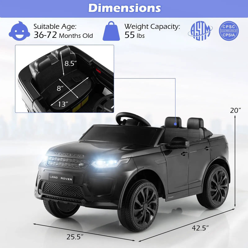 12V Kids Ride On Car with Remote Control Lockable Doors Slow Start System and LED Lights by DirectDeals