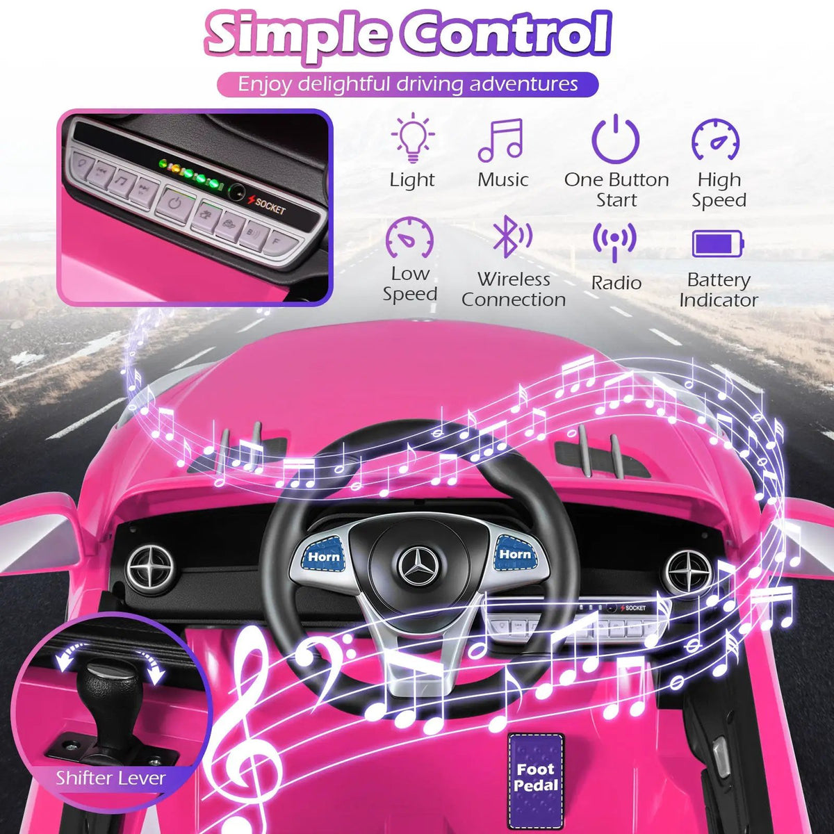 12V Kids Ride on Car Licensed Mercedes-Benz with Remote and Music, photo 16 of 18