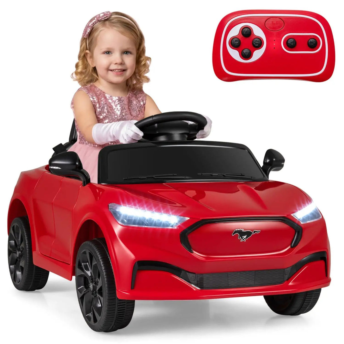 12V Kids Ride on Car Licensed Ford Mach E with Parent Control and Horn, photo 10 of 32