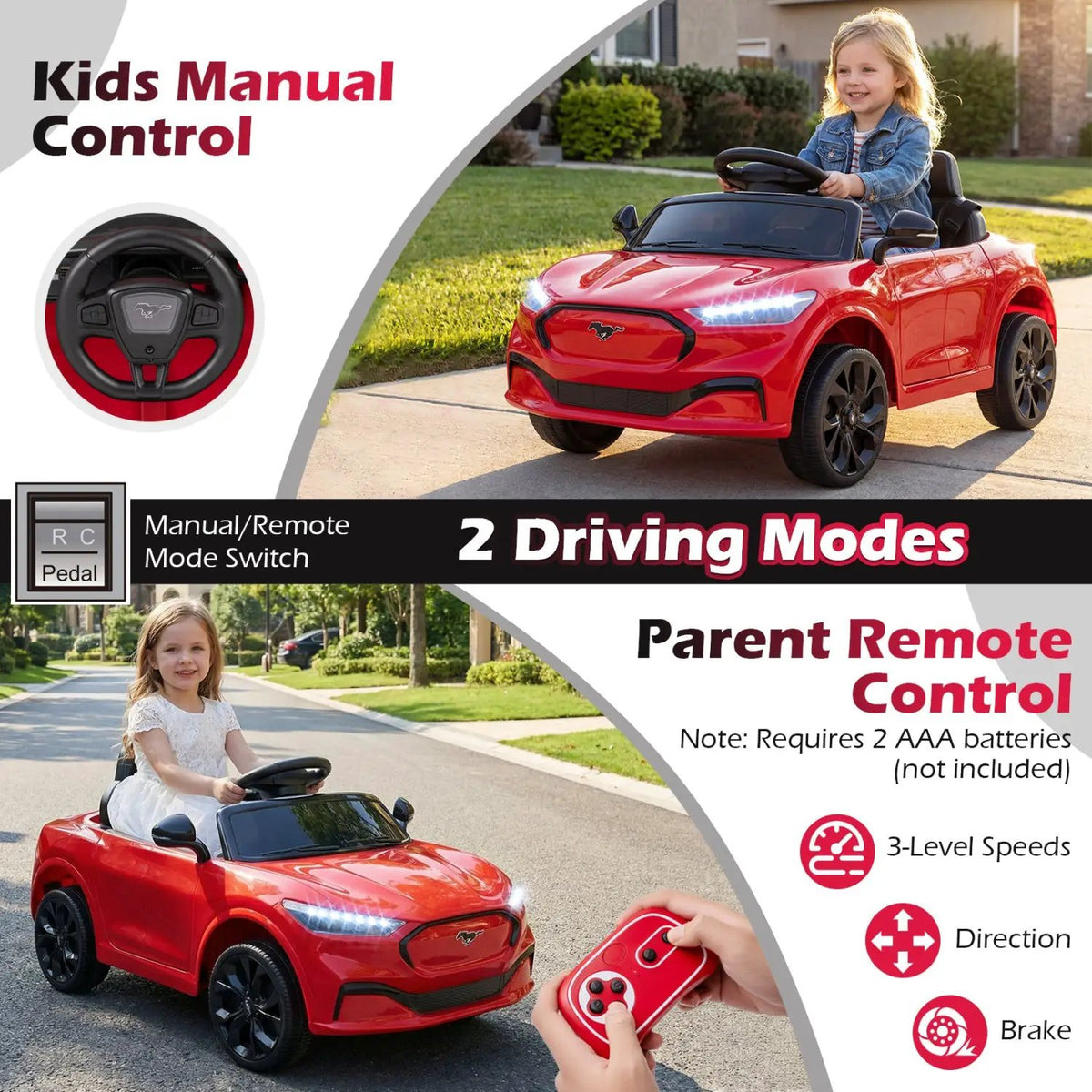 12V Kids Ride on Car Licensed Ford Mach E with Parent Control and Horn, photo 19 of 32
