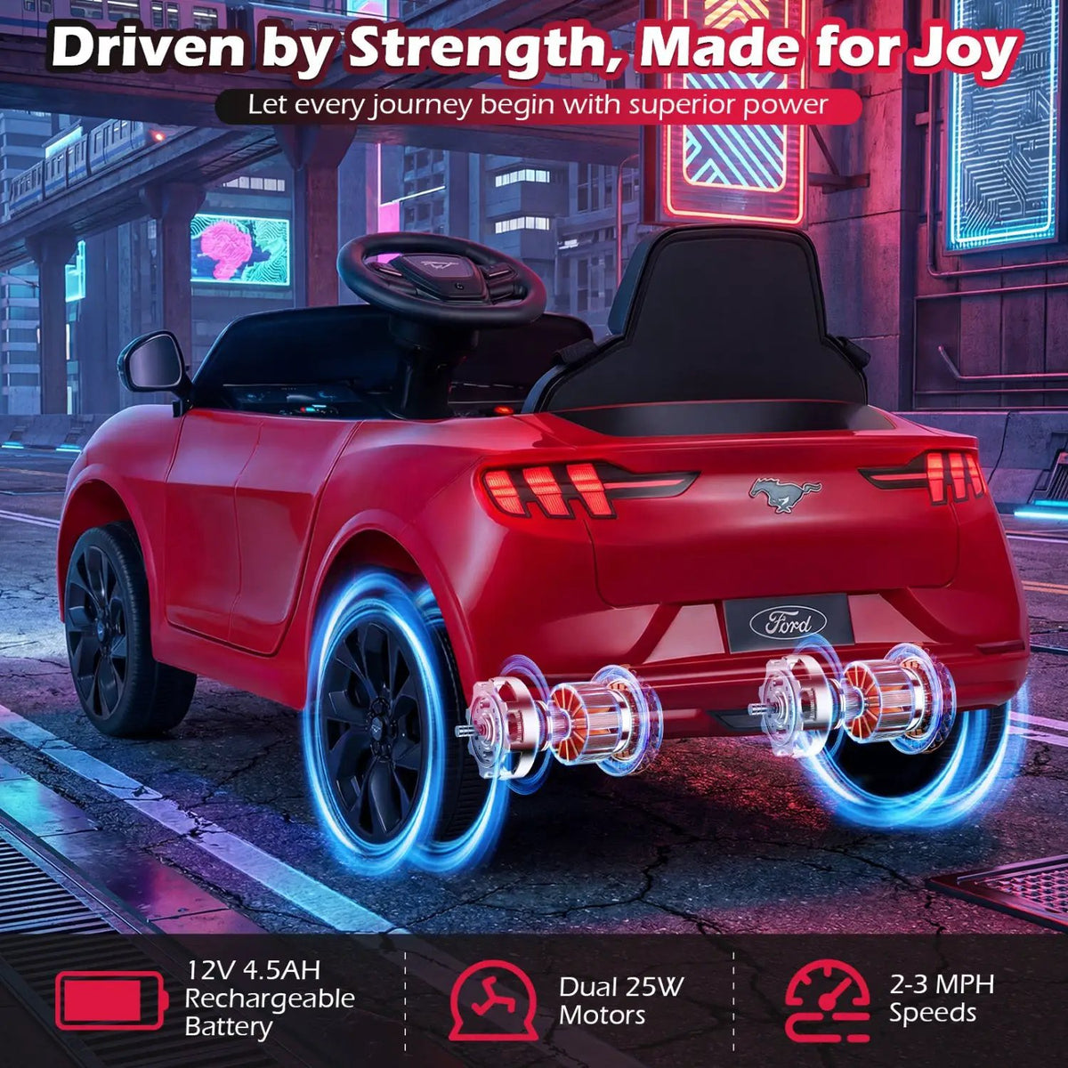 12V Kids Ride on Car Licensed Ford Mach E with Parent Control and Horn, photo 31 of 32