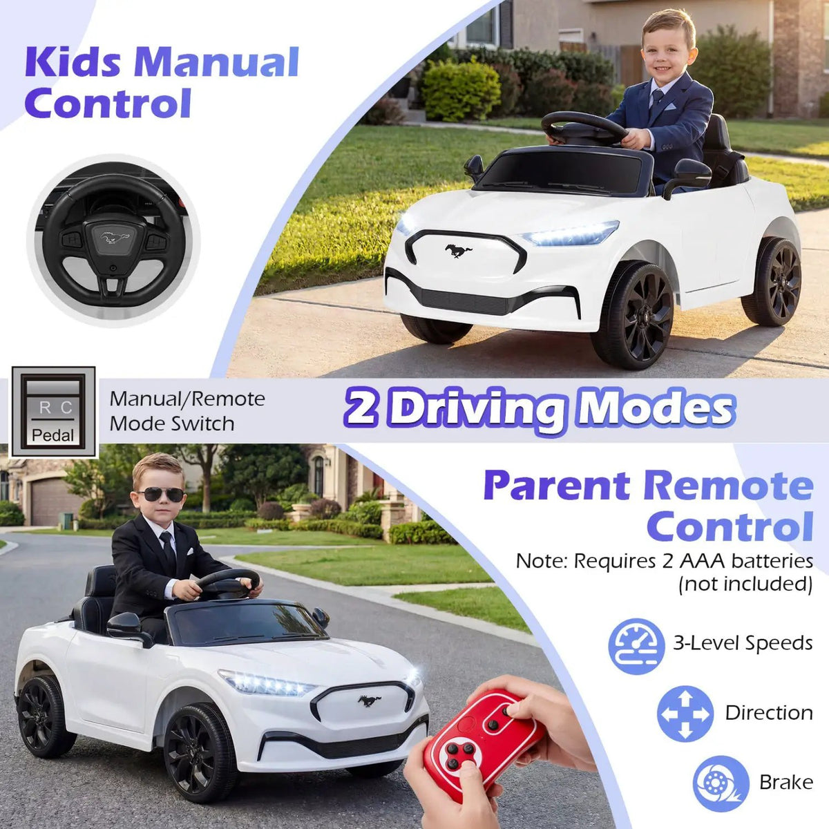 12V Kids Ride on Car Licensed Ford Mach E with Parent Control and Horn, photo 20 of 32