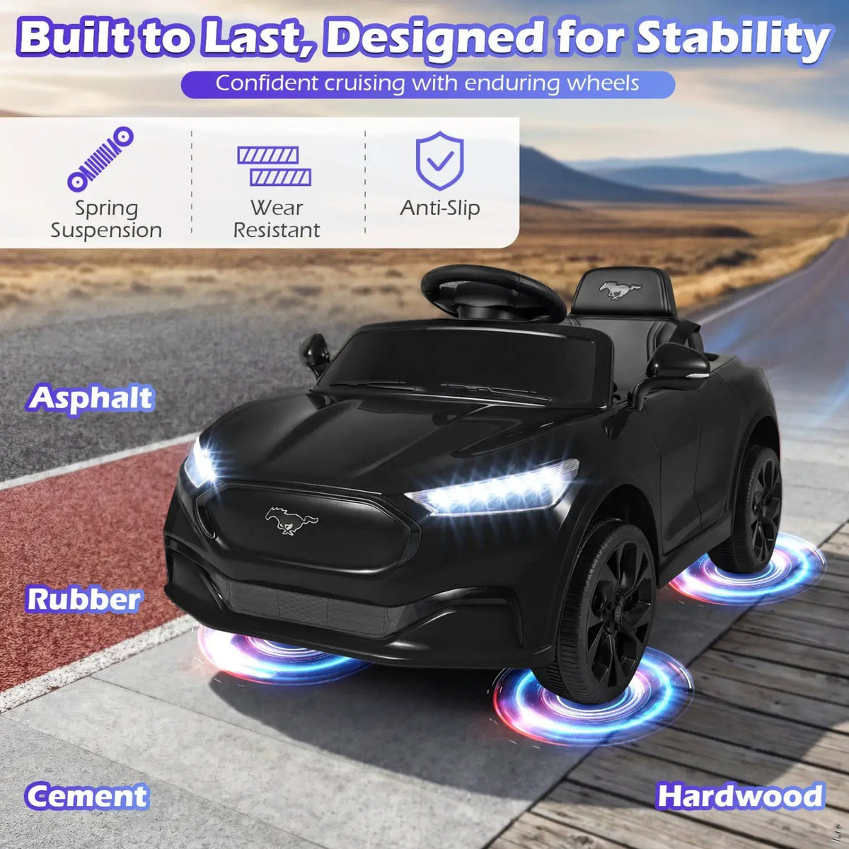 12V Kids Ride on Car Licensed Ford Mach E with Parent Control and Horn, photo 27 of 32