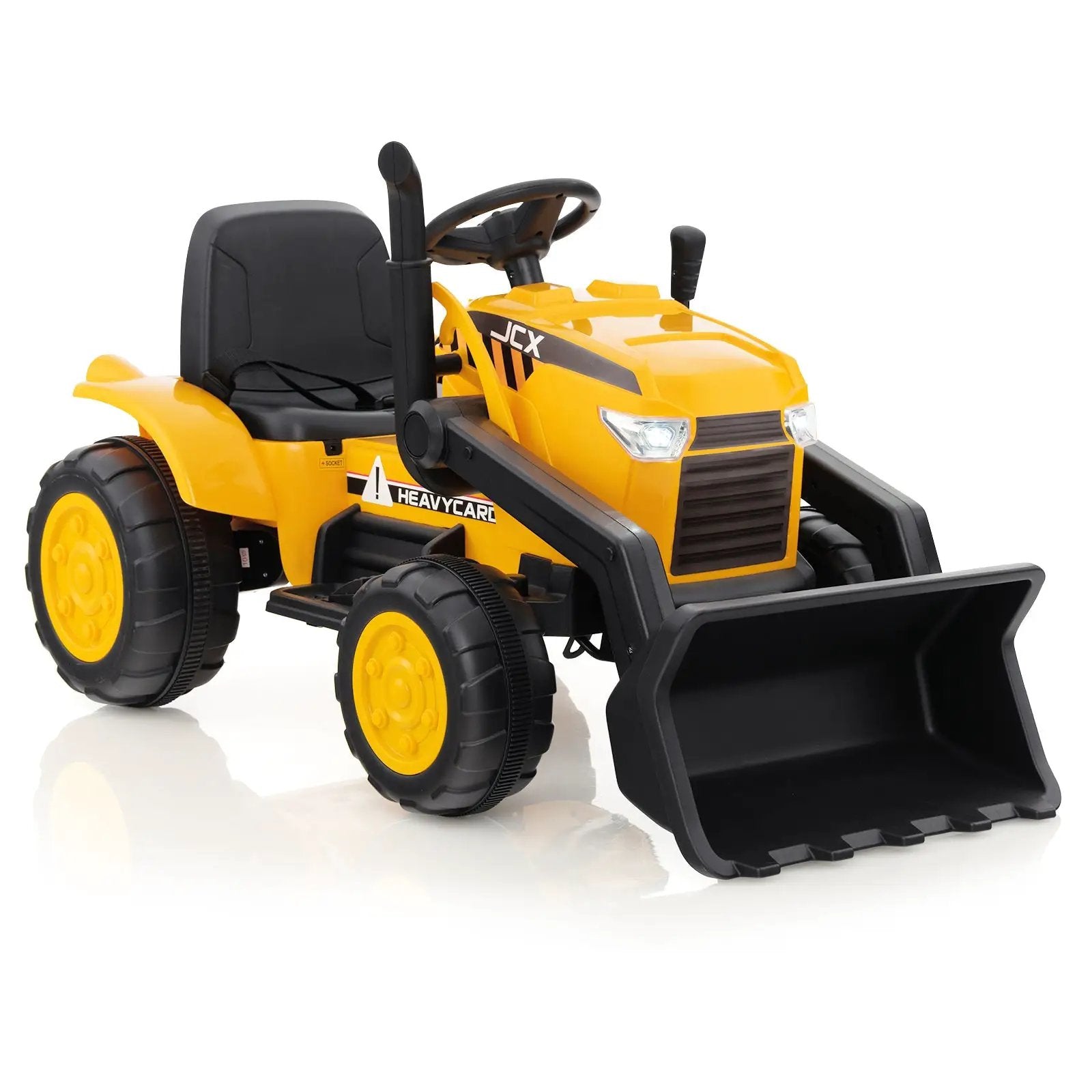 12V Kid's Ride on Excavator with Adjustable Digging Bucket-Yellow by DirectDeals
