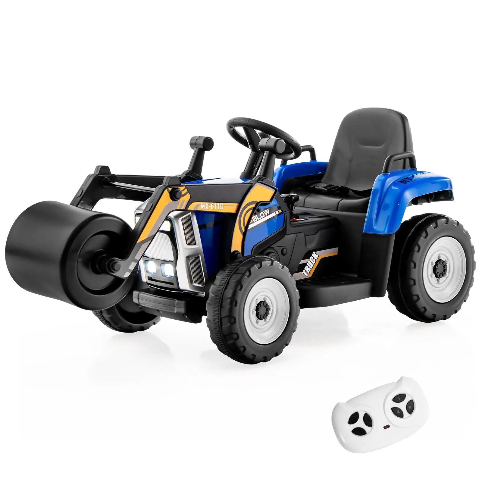 12V Kids Ride-On Road Roller with Remote Control by DirectDeals