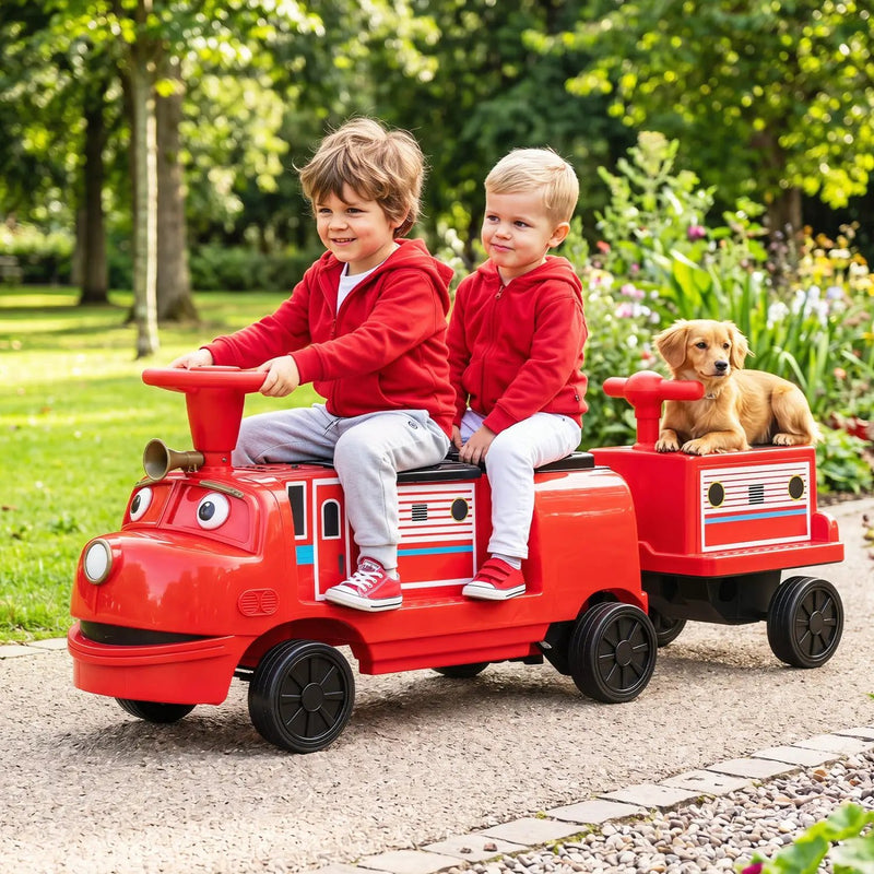 12V Kids Ride-On Train 3-Seater with Detachable Carriage by DirectDeals