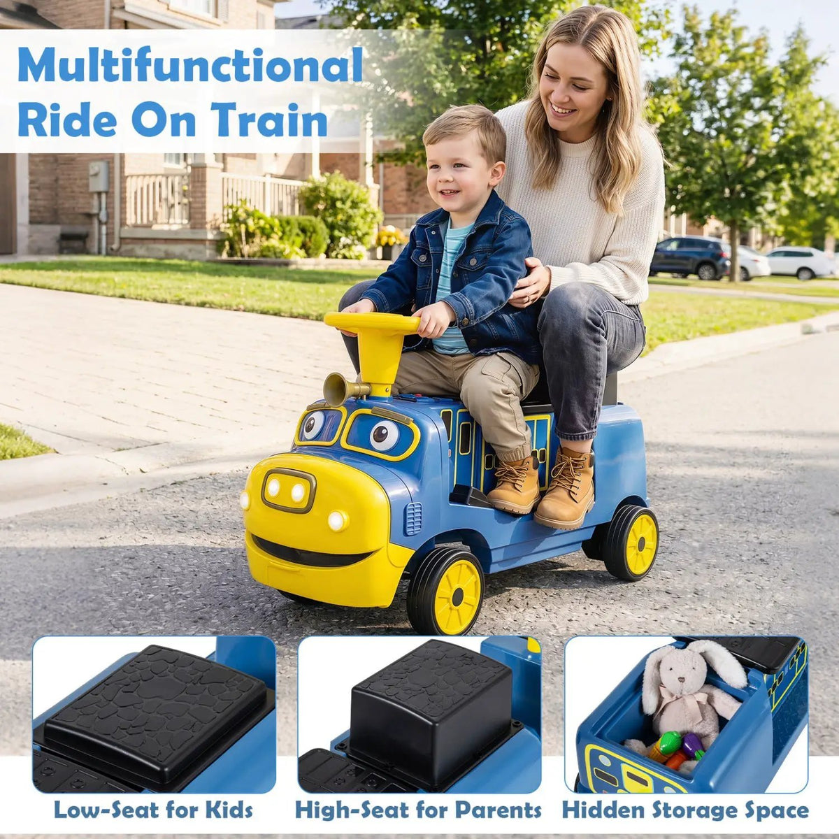 12V Kids Ride-On Train 3-Seater with Detachable Carriage, photo 8 of 16