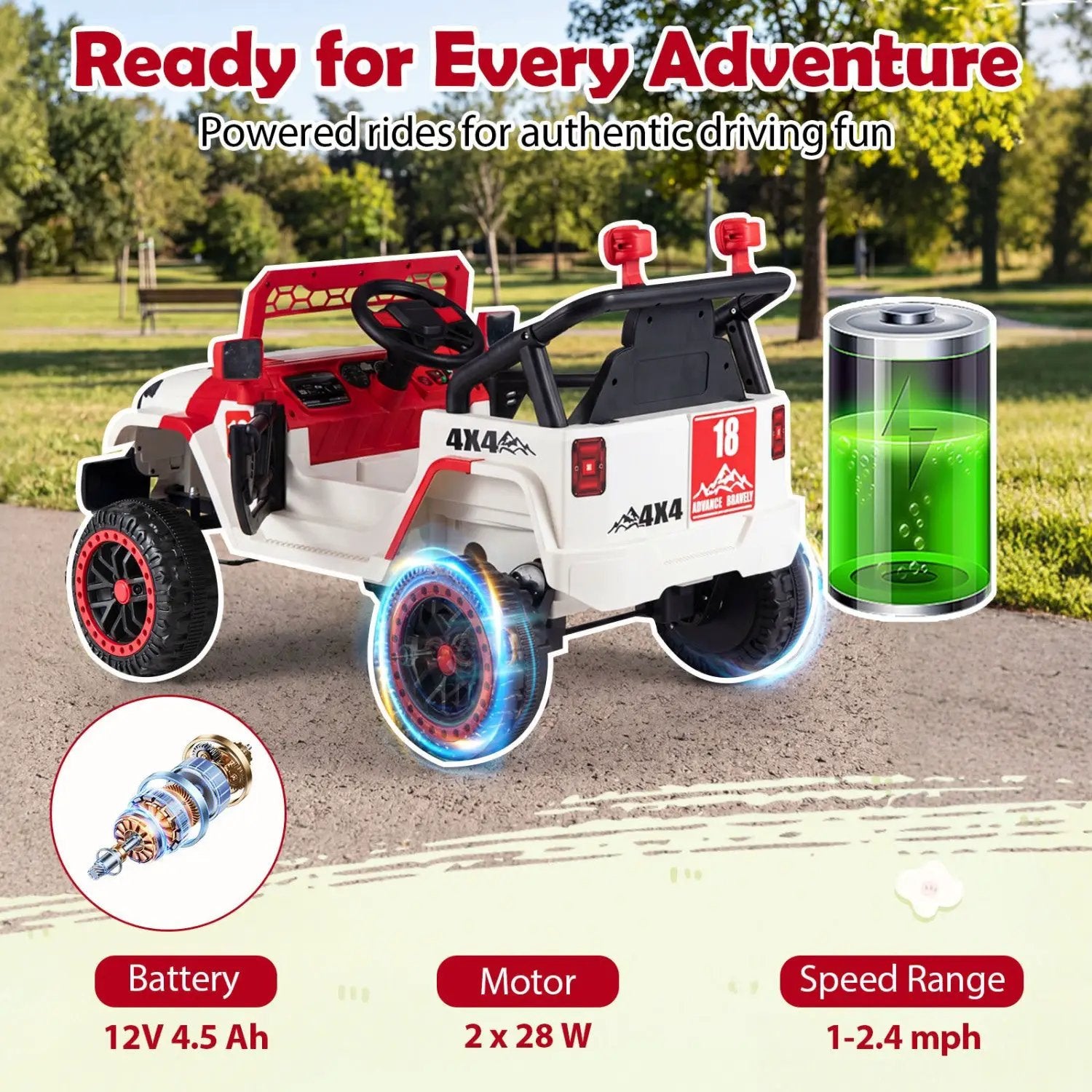 12V Kids Ride On Truck with Remote Control and 3 Speeds by DirectDeals