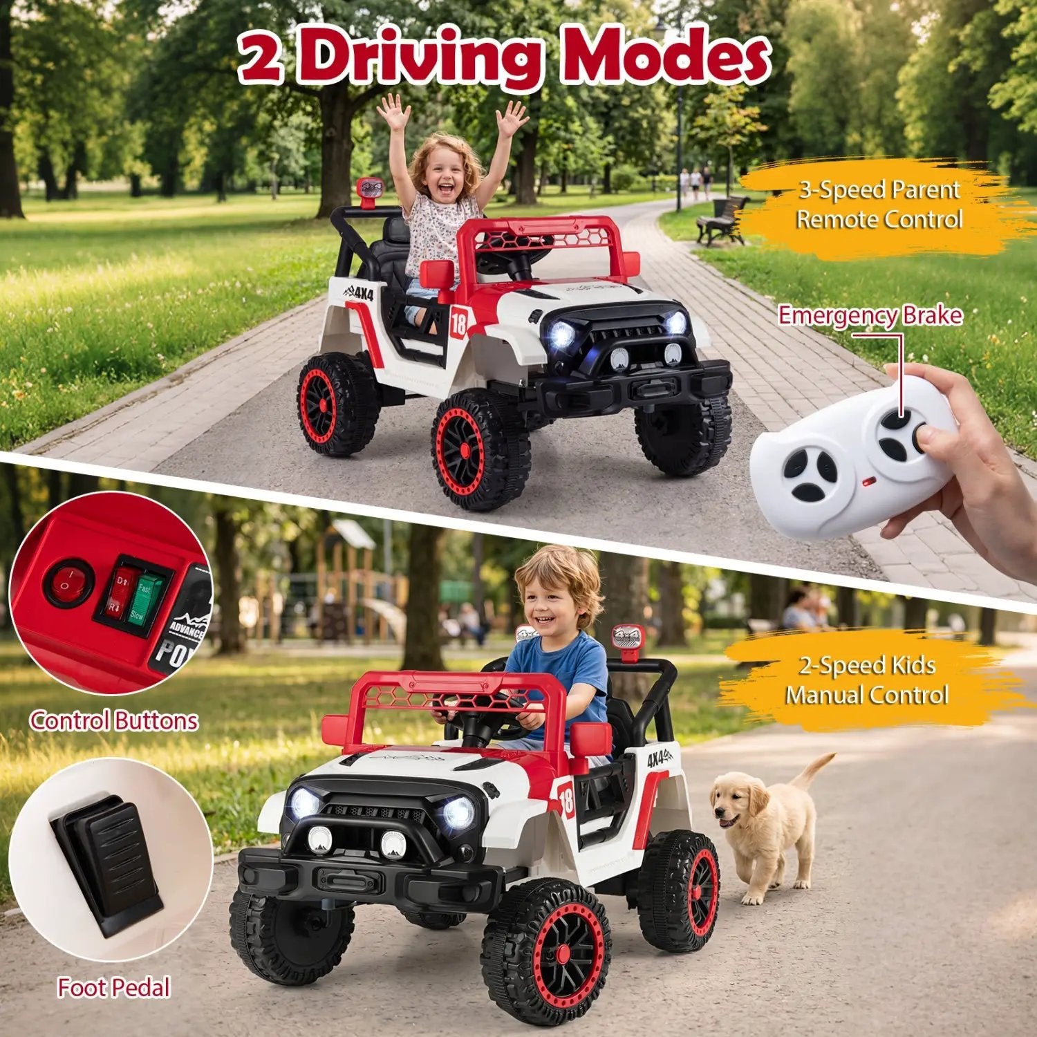 12V Kids Ride On Truck with Remote Control and 3 Speeds by DirectDeals