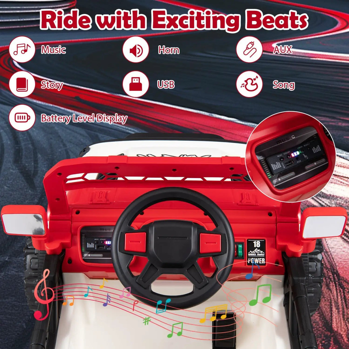 12V Kids Ride On Truck with Remote Control and 3 Speeds by DirectDeals