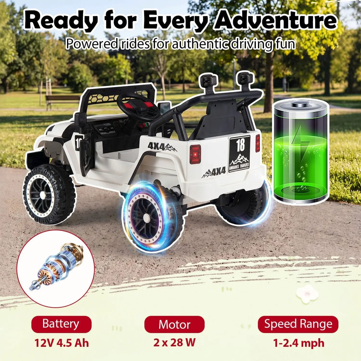 12V Kids Ride On Truck with Remote Control and 3 Speeds by DirectDeals