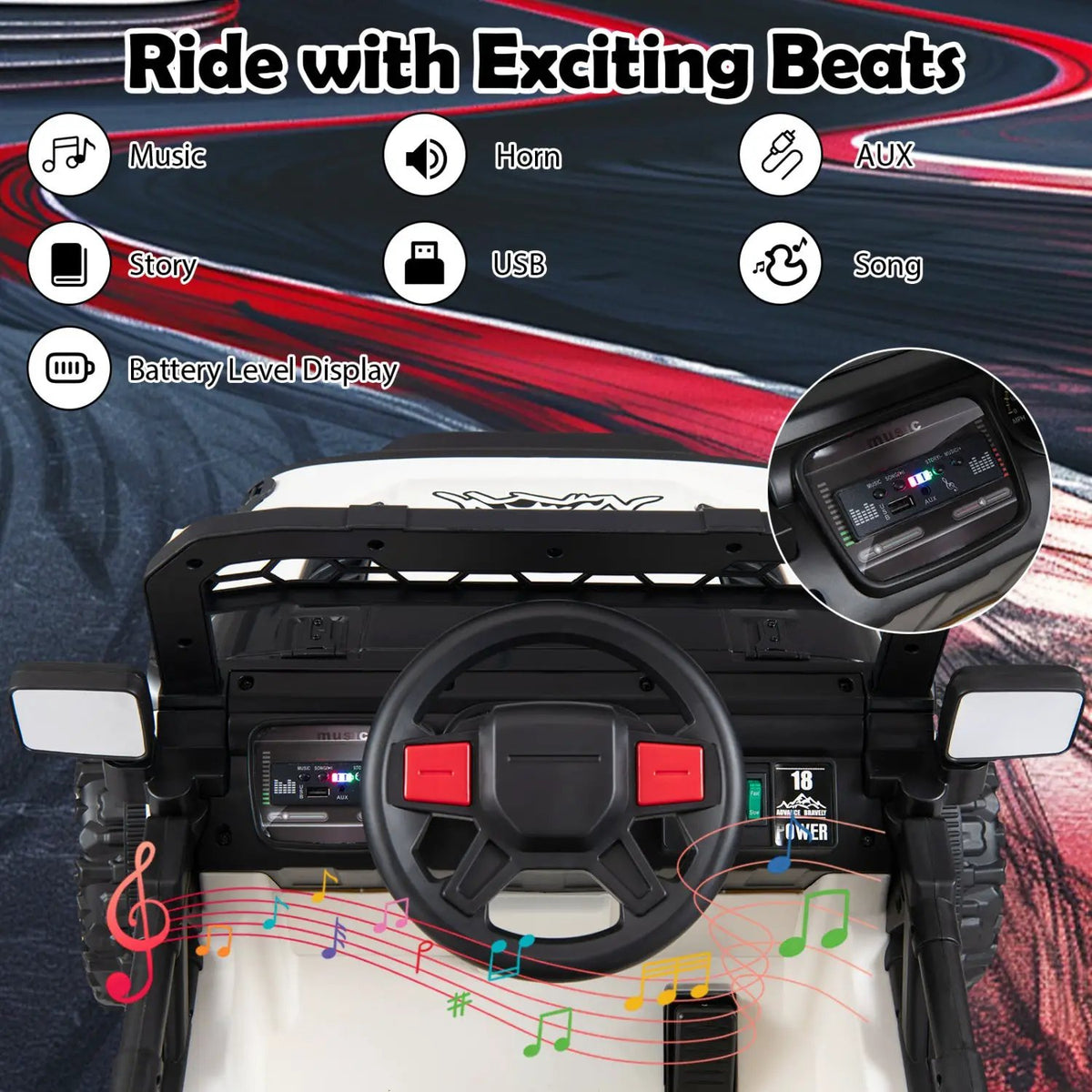 12V Kids Ride On Truck with Remote Control and 3 Speeds by DirectDeals
