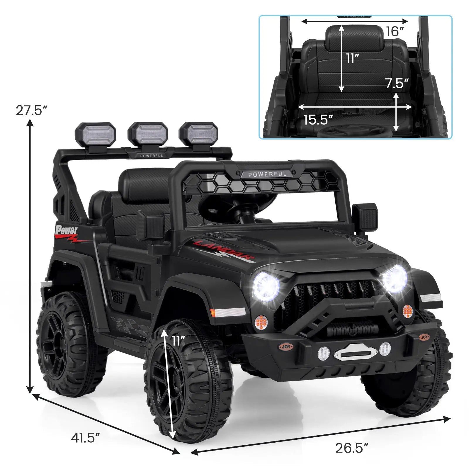 12V Electric Kids Ride on Truck with Remote Control and Music by DirectDeals