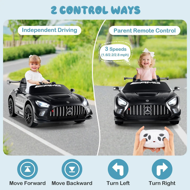 12V Kids Ride-On Car Mercedes-AMG GT3 Licensed with Adjustable Speed by DirectDeals