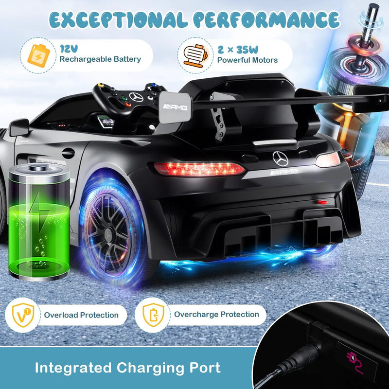 12V Kids Ride-On Car Mercedes-AMG GT3 Licensed with Adjustable Speed by DirectDeals