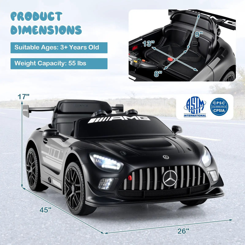 12V Kids Ride-On Car Mercedes-AMG GT3 Licensed with Adjustable Speed by DirectDeals
