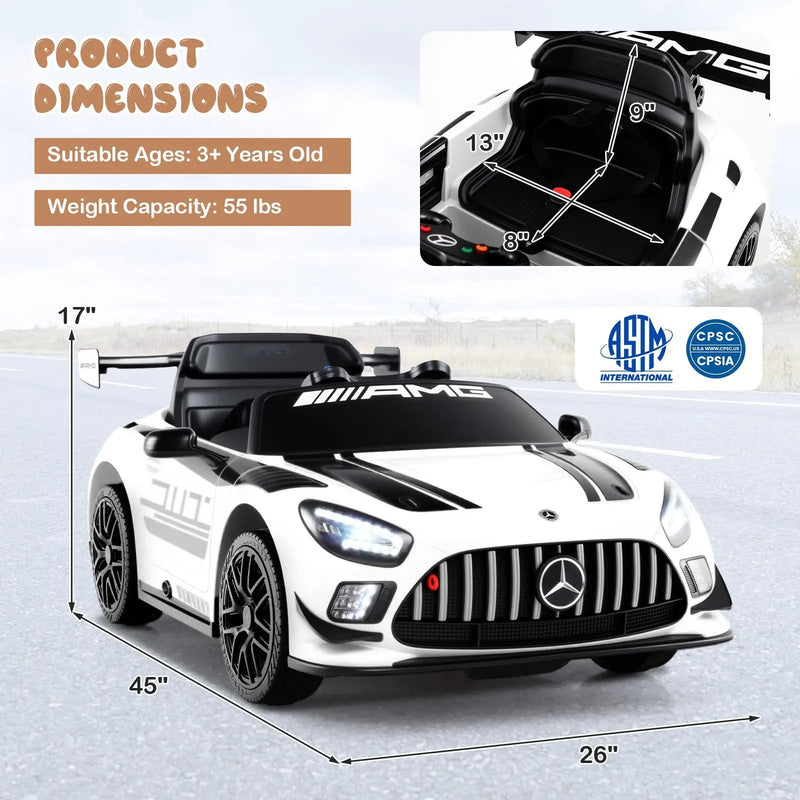 12V Kids Ride-On Car Mercedes-AMG GT3 Licensed with Adjustable Speed by DirectDeals