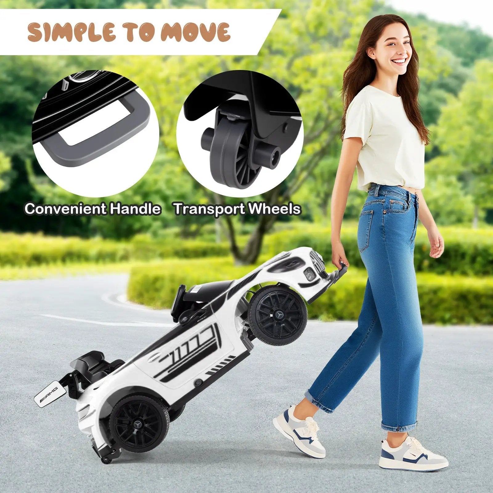 12V Kids Ride-On Car Mercedes-AMG GT3 Licensed with Adjustable Speed by DirectDeals