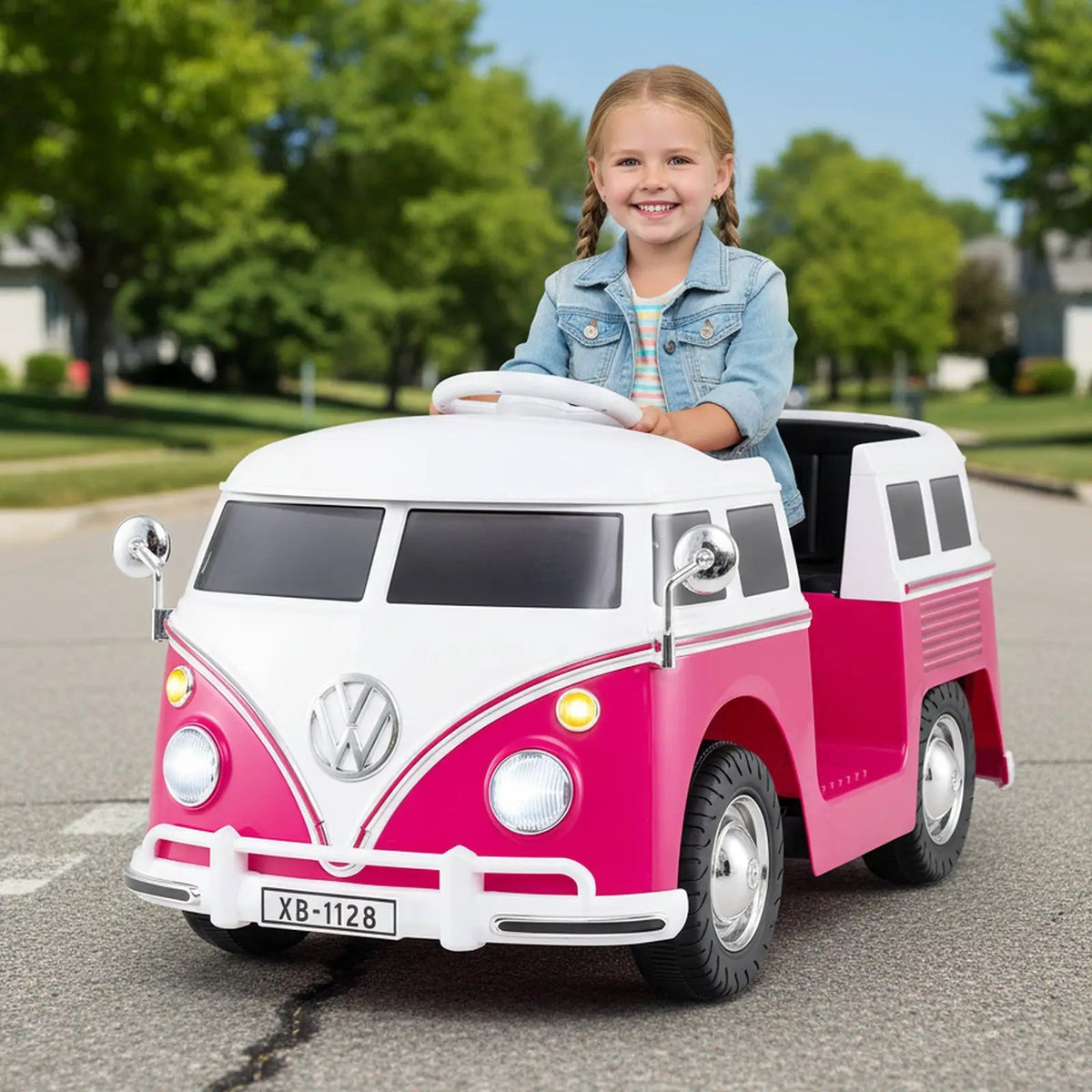 12V Ride On Car Licensed Volkswagen Ride-on Bus with Cup Holder and LED Headlights for 3+ Years Old, photo 3 of 16