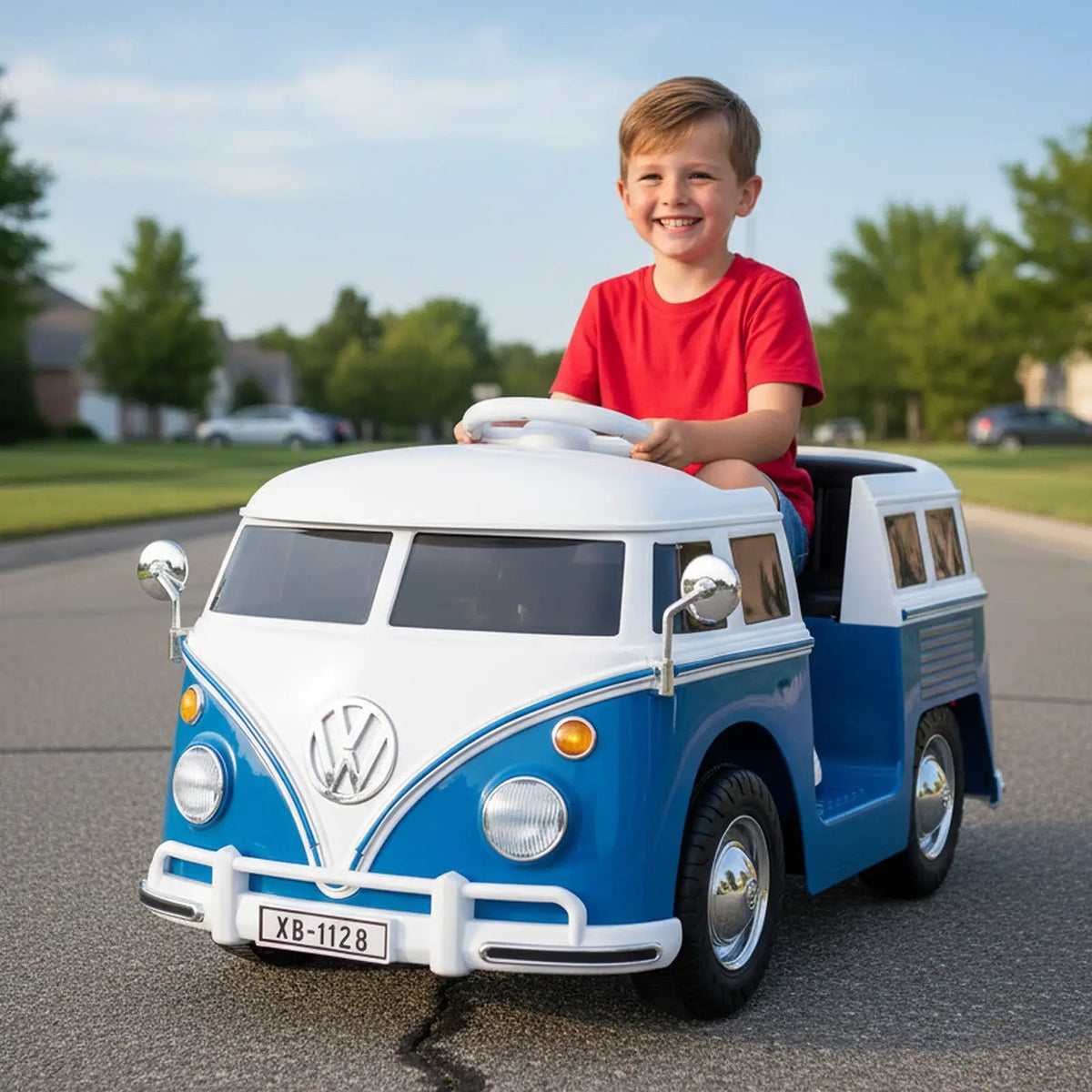 12V Ride On Car Licensed Volkswagen Ride-on Bus with Cup Holder and LED Headlights for 3+ Years Old, photo 4 of 16