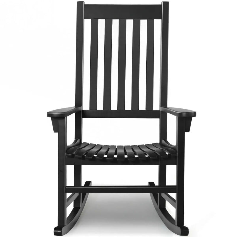 Indoor Outdoor Wooden High Back Rocking Chair by DirectDeals