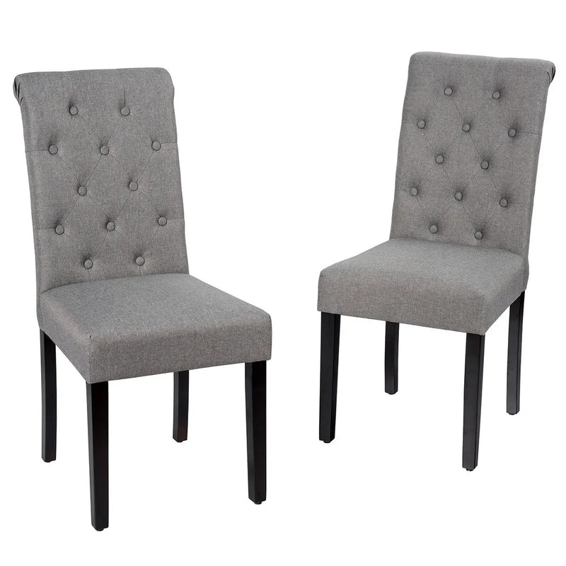 2 Pieces Tufted Dining Chair Set with Adjustable Anti-Slip Foot Pads by DirectDeals