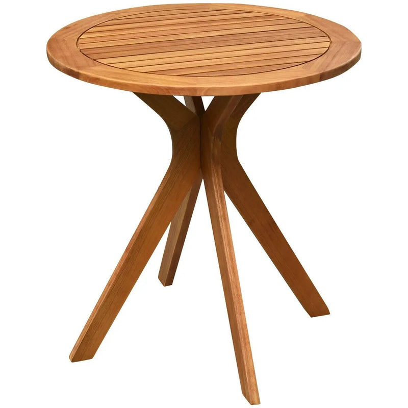 27 InchOutdoor Round Solid Wood Coffee Side Bistro Table by DirectDeals