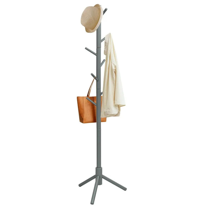 2 Heights Wooden Coat Rack with 8 Hooks by DirectDeals