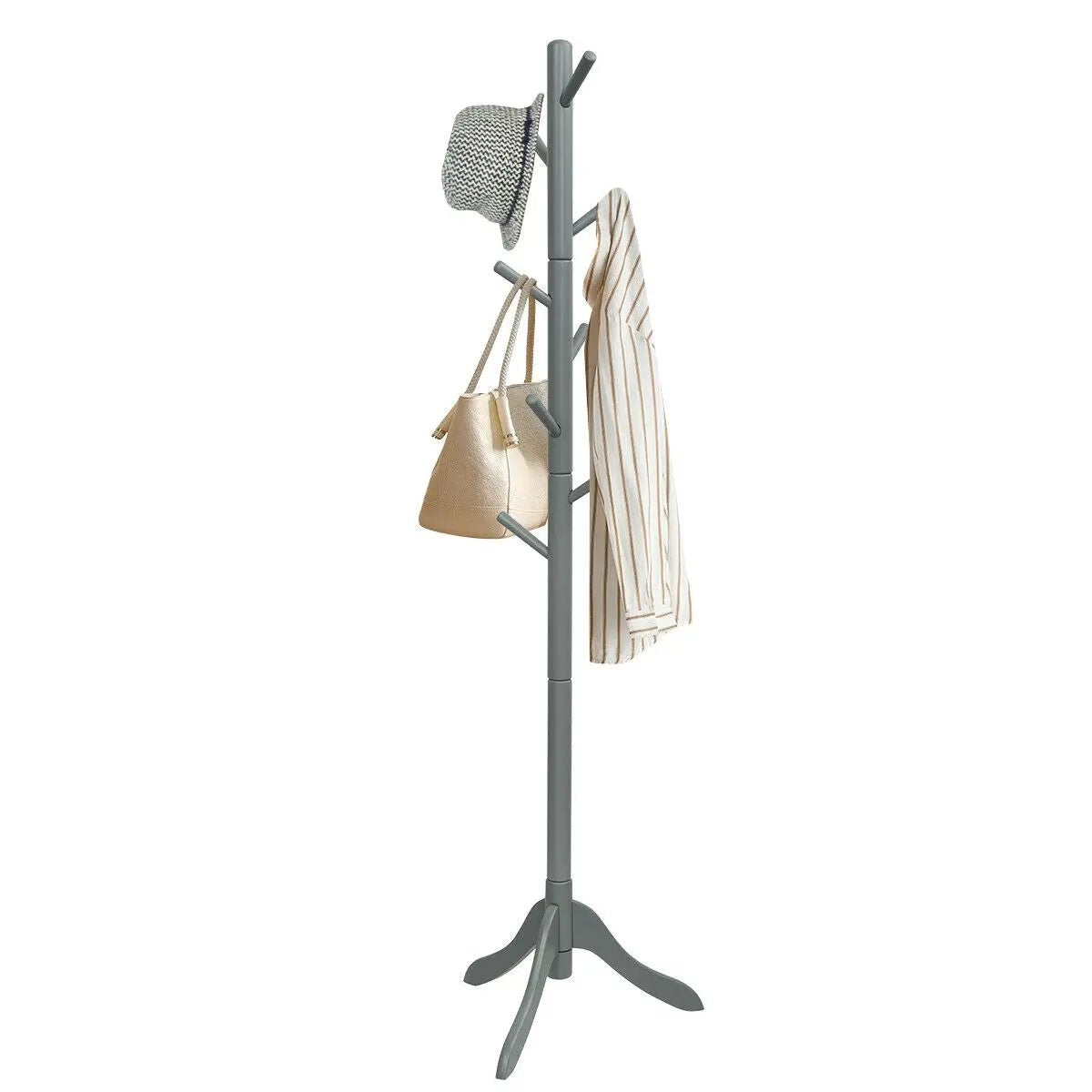 Adjustable Wooden Tree Coat Rack with 8 Hooks, photo 4 of 10