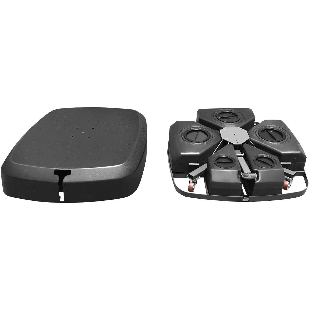 Patio Cantilever Offset Umbrella Base with Wheels for Garden Poolside Deck by DirectDeals