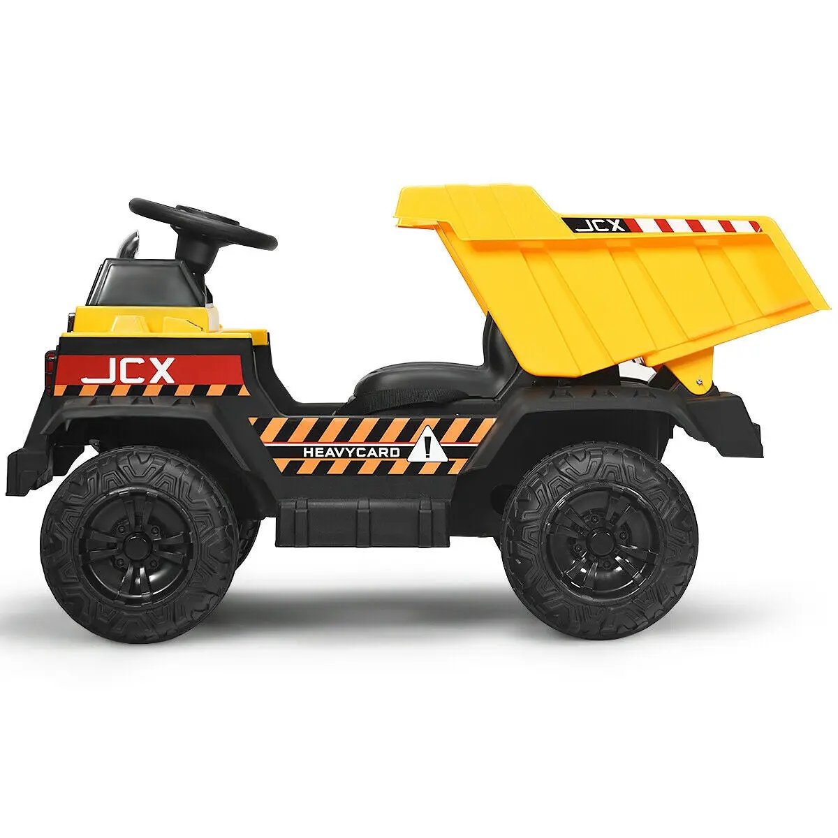 12V Battery Kids Ride On Dump Truck with Electric Bucket and Dump Bed-Yellow by DirectDeals