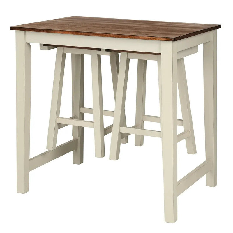 Counter Height Pub Table with 2 Saddle Bar Stools by DirectDeals