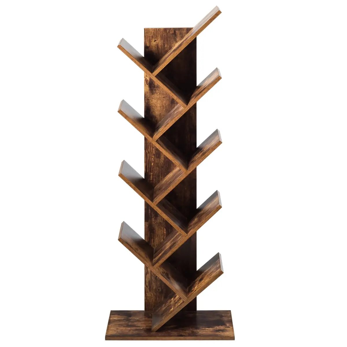 8-Tier Free Standing Tree Bookshelf-Coffee by DirectDeals