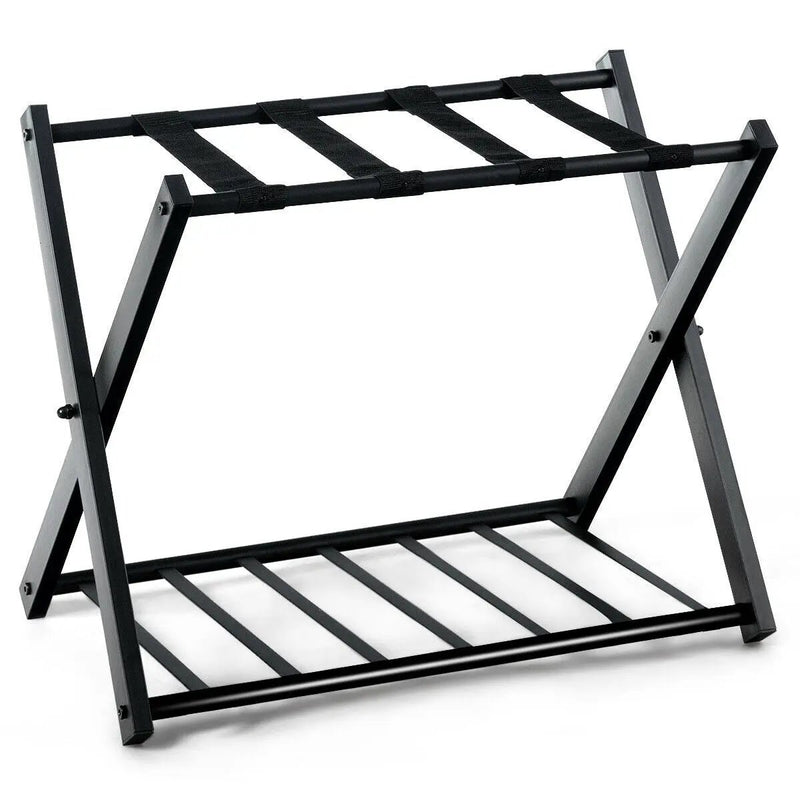 Set of 2 Folding Metal Luggage Rack Suitcase by DirectDeals