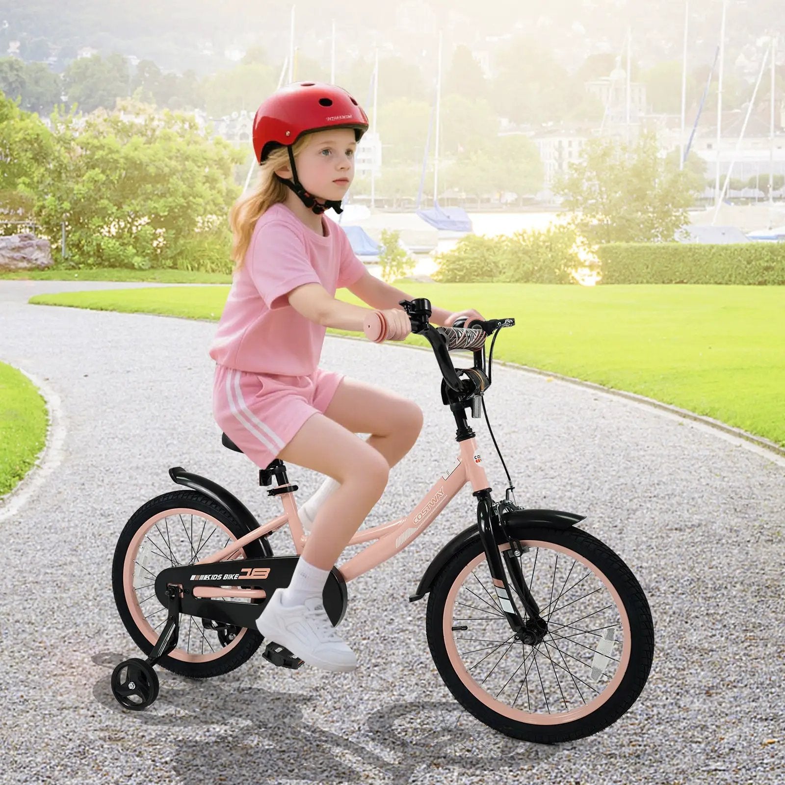 Kids Bike 12-18 Inch with Training Wheels - Pink by DirectDeals