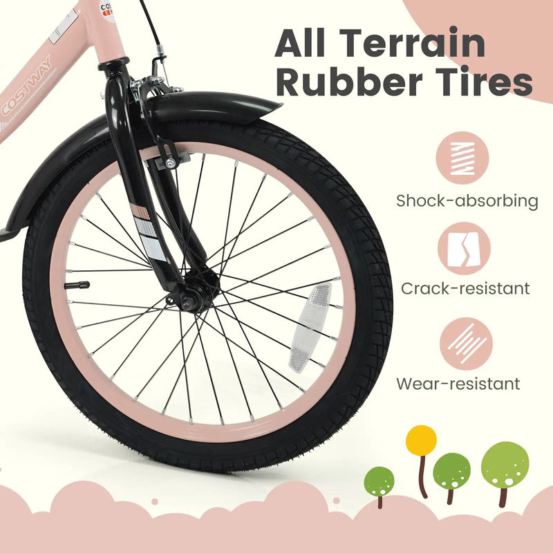 Kids Bike 12-18 Inch with Training Wheels - Pink by DirectDeals