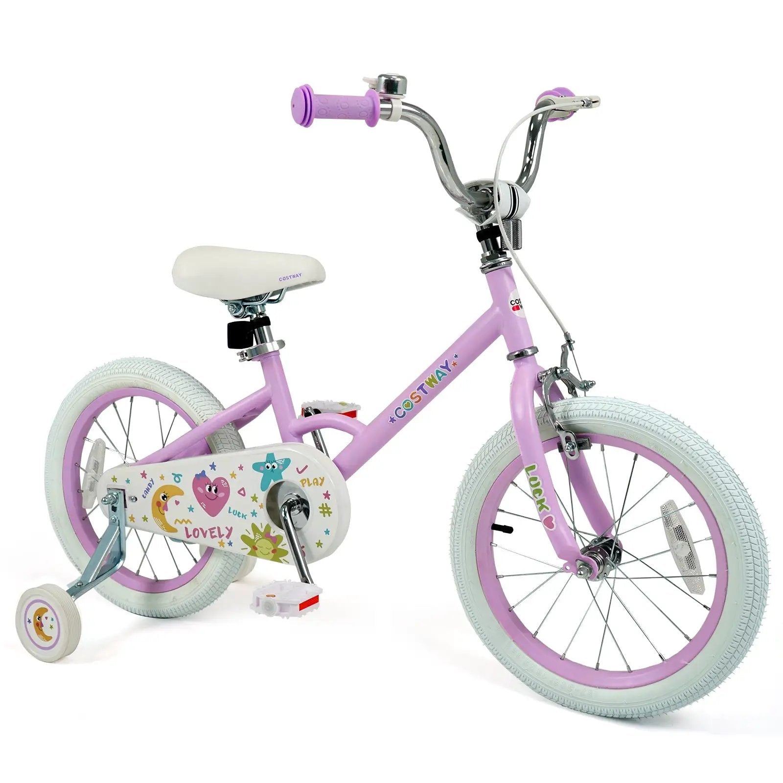 Kids Bike 12-18 Inch with Training Wheels - Purple by DirectDeals