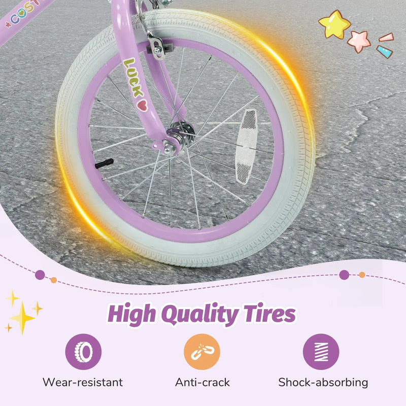 Kids Bike 12-18 Inch with Training Wheels - Purple by DirectDeals