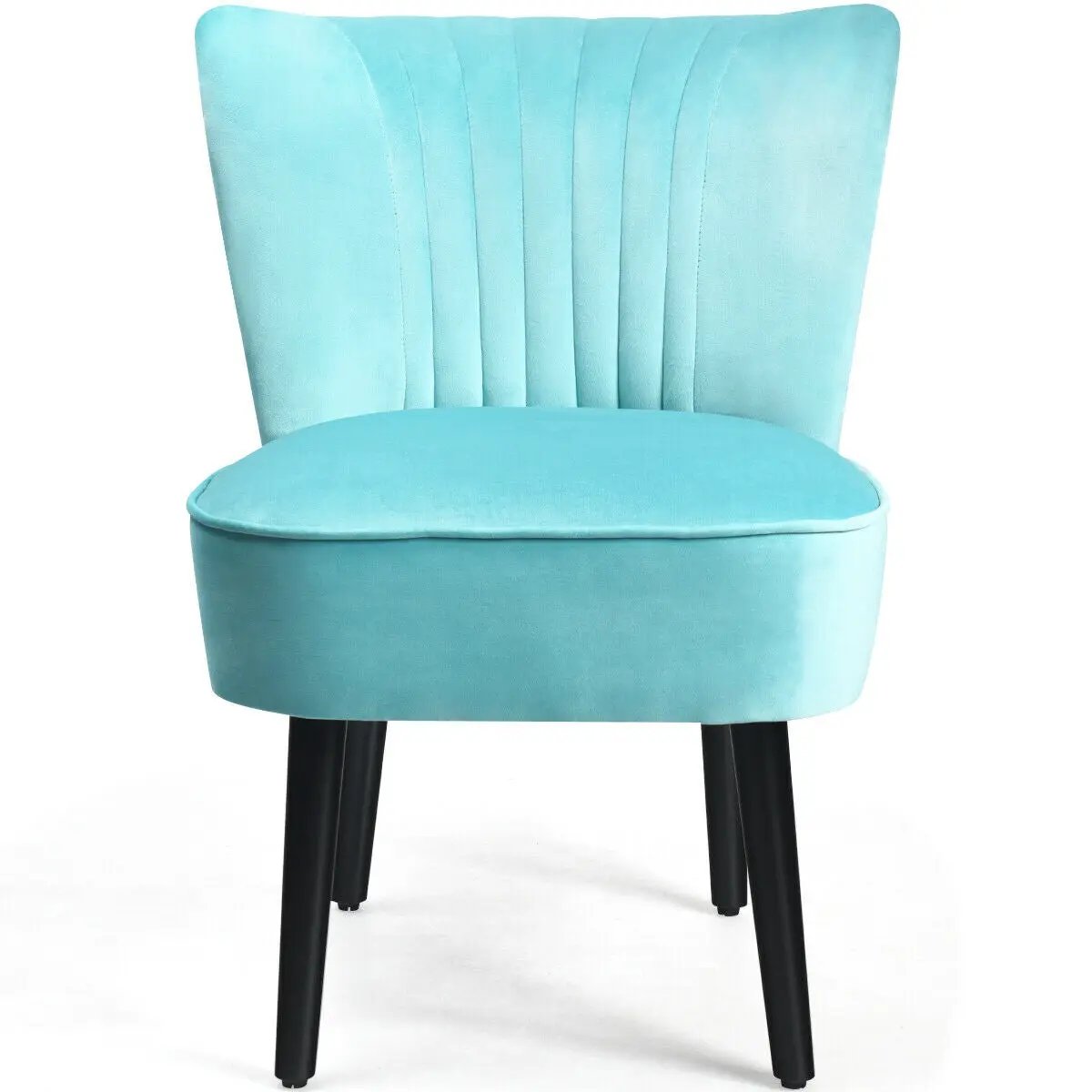 Set of 2 Upholstered Modern Leisure Club Chairs with Solid Wood Legs by DirectDeals