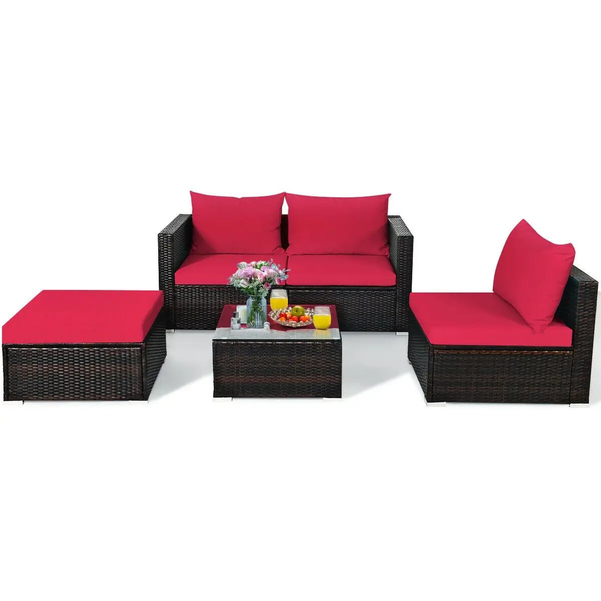5 Pieces Patio Rattan by DirectDeals