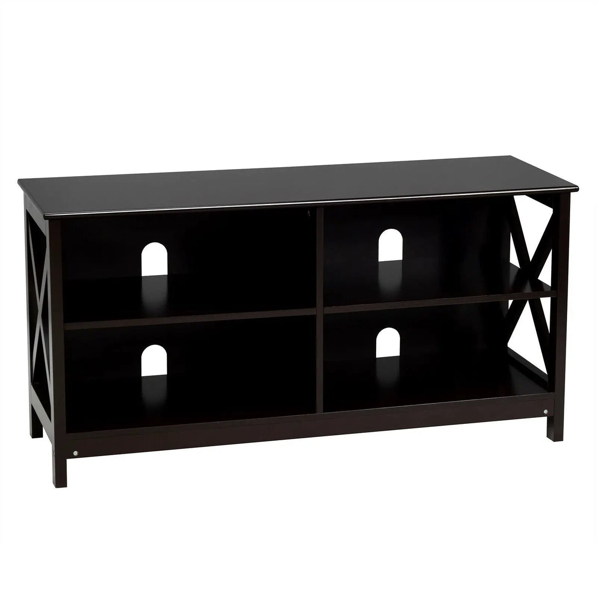 Wooden TV Stand Entertainment for TVs up to 55 Inch with X-Shaped Frame