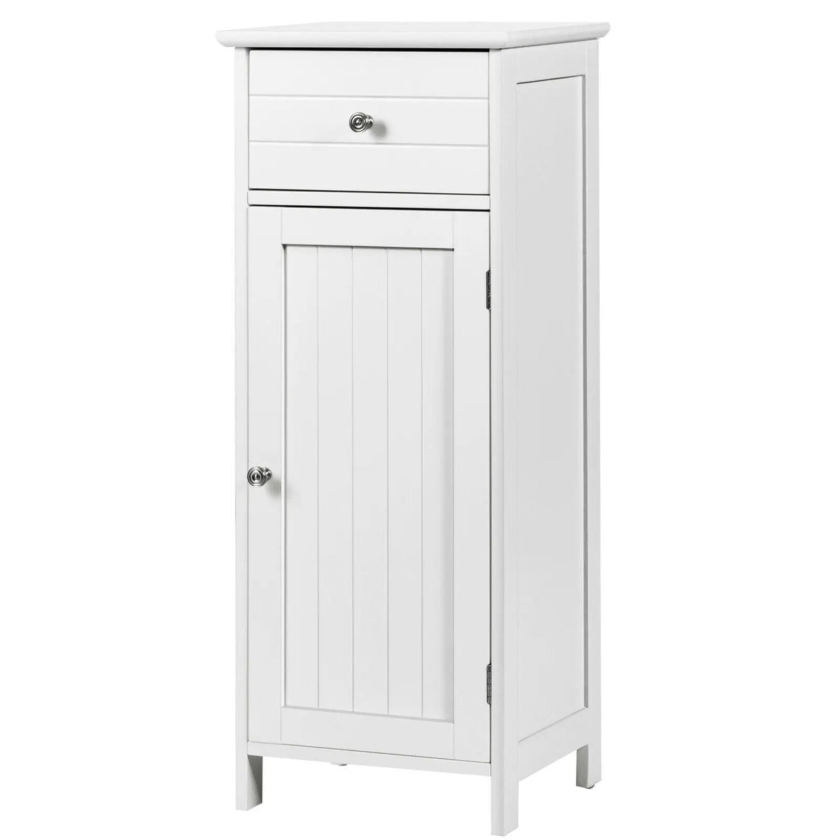 Wooden Bathroom Floor Storage Cabinet with Drawer and Shelf, photo 28 of 32