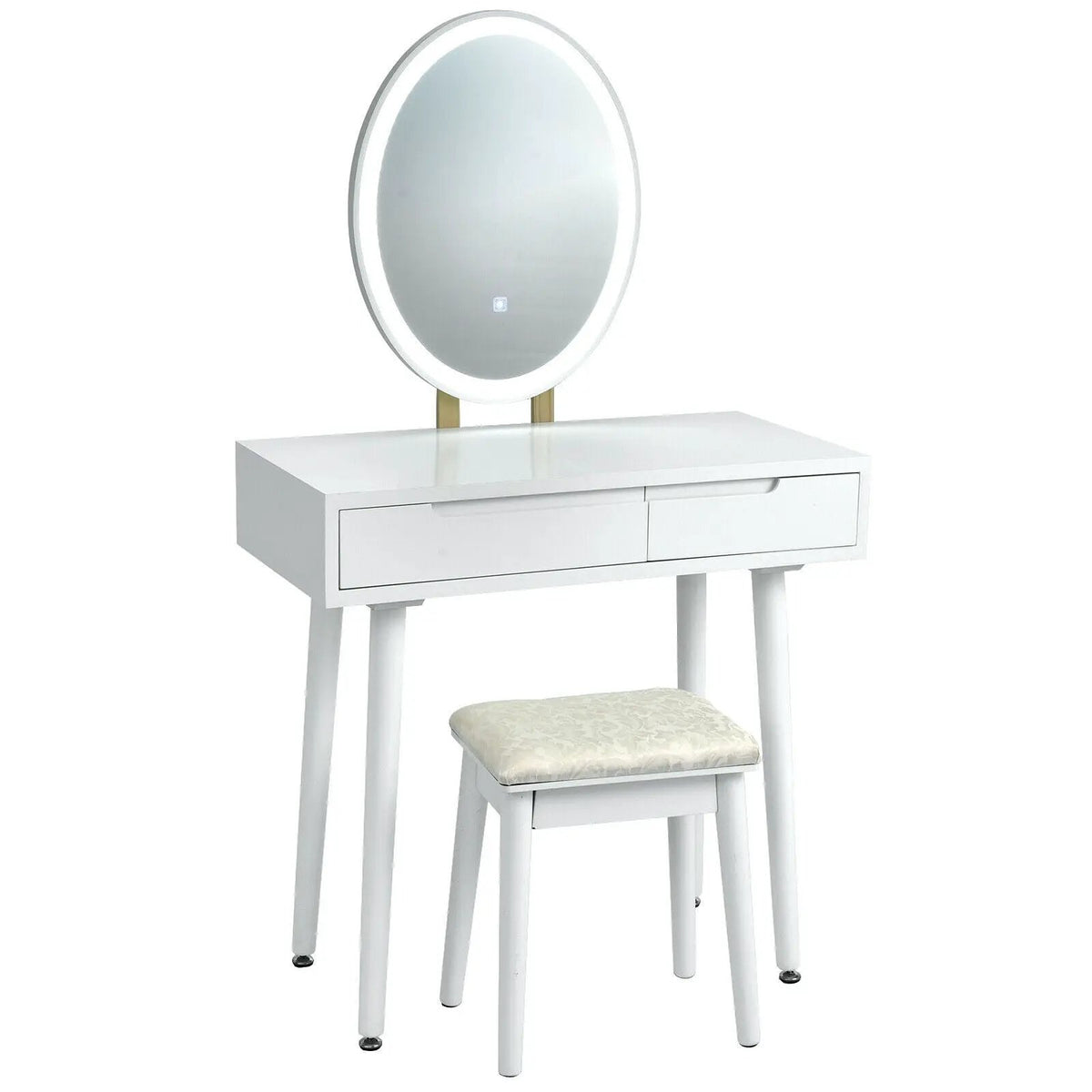 Touch Screen Vanity Makeup Table Stool Set with Lighted Mirror, photo 3 of 10